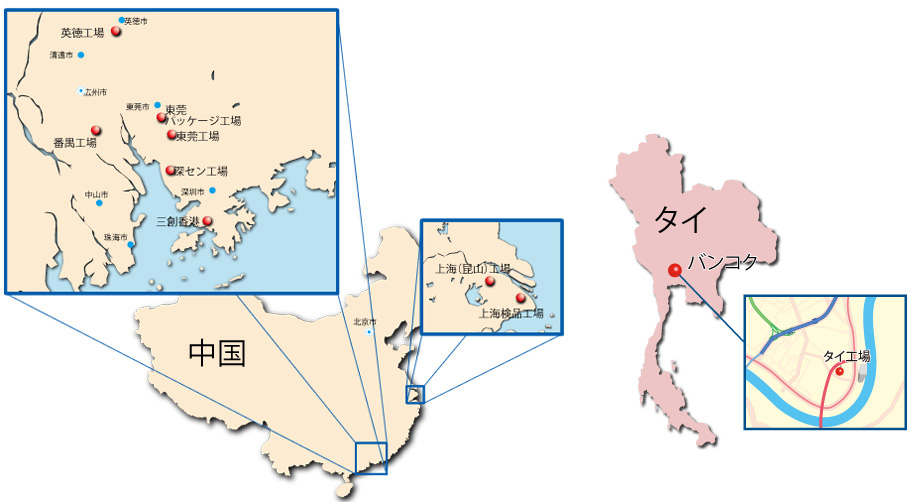 中国地図::中国・タイでの印刷はアジアプリントJP